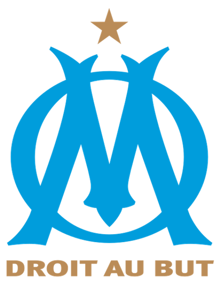 LOGO officiel de l'Olympique de Marseille avec le slogan "Droit au but"